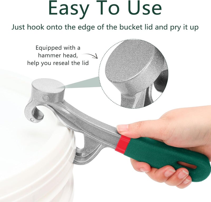 NEATABY Bucket Opener Tool 5 Gallon, 1 Pcs 8.5 Inches Bucket Lid Open Wrench, Aluminum Alloy Paint Pail Can Remover Tools with Non-slip Rubber Grip for Industrial and Home Use - Image 5